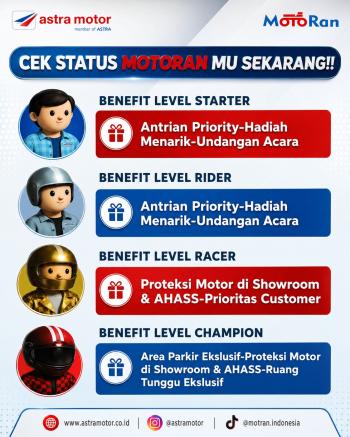 Astra Motor Natar Ajak Konsumen Cek Status MotoRan: Hadirkan 4 Level Benefit Eksklusif Jaminan Layanan Prioritas